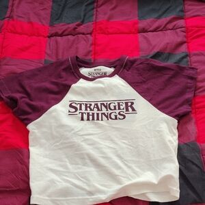Netflix Stranger Things Maroon and White Tee